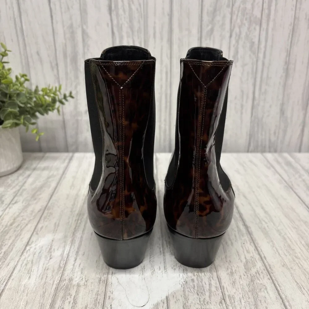 Womens Size 41 US 11 Saint Laurent West 45 Patent Leather Tortoise Shell EUC - Picture 4 of 8